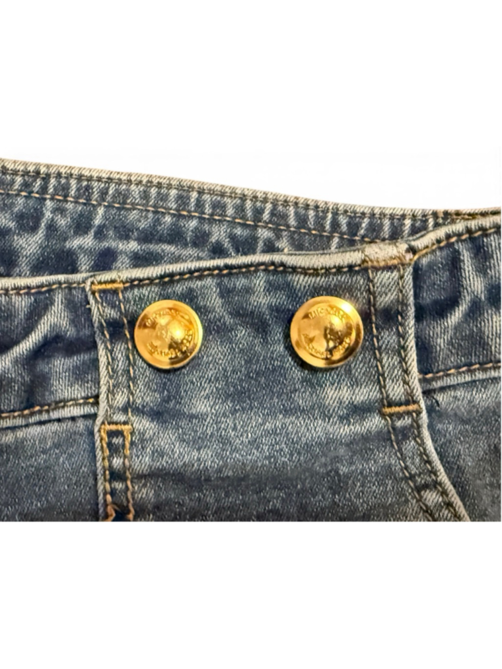 Michael Kors Women’s Straight Leg Trouser Jeans Stretch Denim Sz 14 Gold Accent - Picture 3 of 8